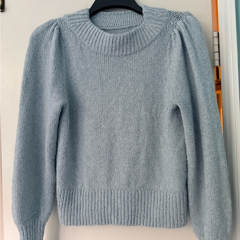 Anthropologie Maeve Soft Blue Crew Neck Sweater